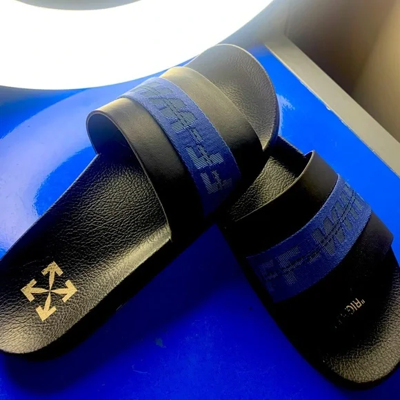 Off-White | Shoes | Blue And Black Off White Slides | Poshmark display picture 1